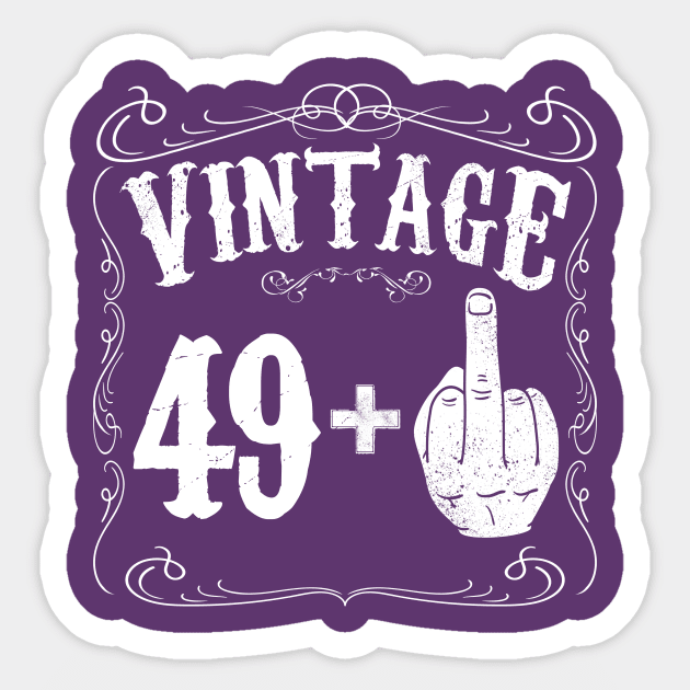 Vintage middle finger salute 50th birthday gift funny 50 birthday 1966 Sticker by AwesomePrintableArt